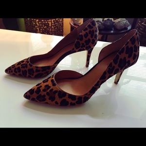 LEOPARD J CREW POINTED HEELS